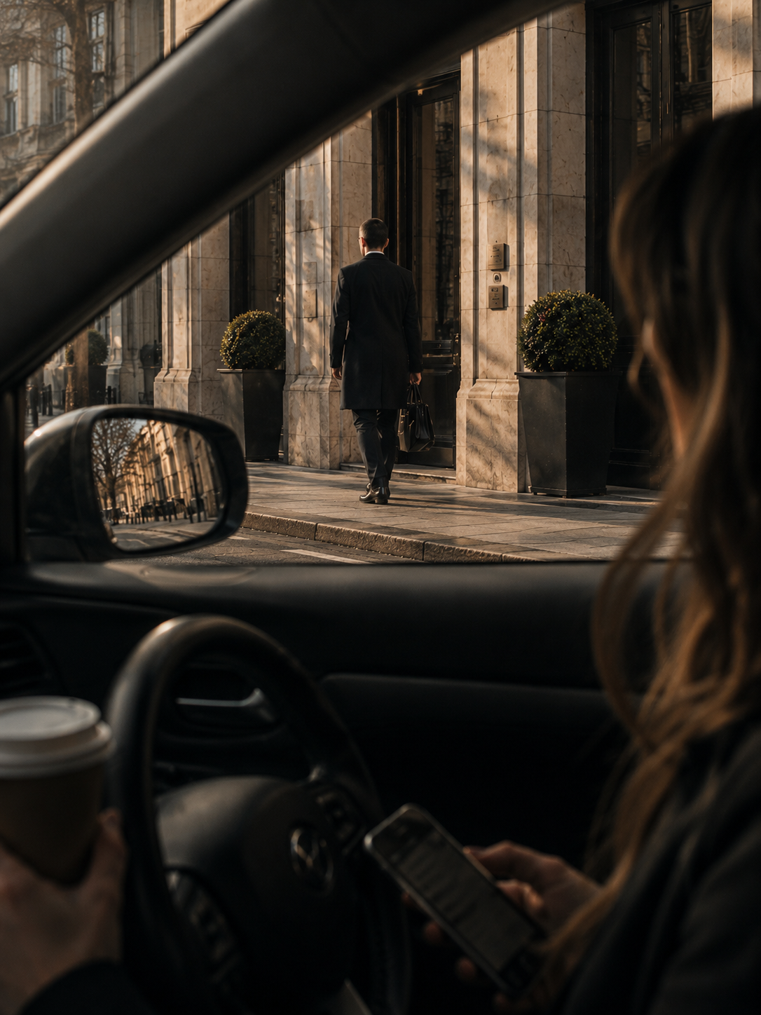Surveillance operations happening from inside a parked car